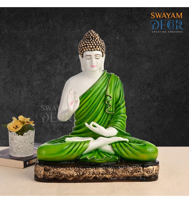 Green Blessing Buddha Statue