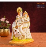 Radiant Love Radha Krishna Idol in Polyresin Material with Varak Gold Finish