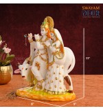 Radiant Love Radha Krishna Idol in Polyresin Material with Varak Gold Finish