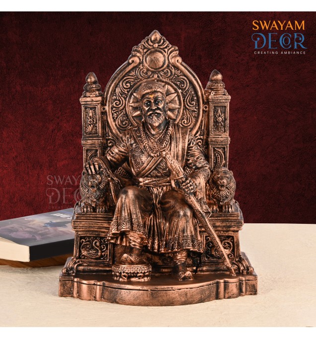 Chhatrapati Shivaji Maharaj Idol in Golden Black Finish