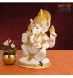 Varak Gold Ganesh - Detailed Polyresin with Smooth Finish