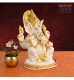 Varak Gold Ganesh - Detailed Polyresin with Smooth Finish