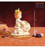 Divine Aura Bal Krishna Idol in Polyresin Material with Varak Gold Finish