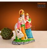 Divine Radha Krishna With Cow Statue