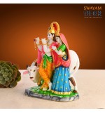 Divine Radha Krishna With Cow Statue