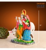 Divine Radha Krishna With Cow Statue