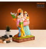 Peacock Feathered Radha Krishna Statue