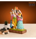 Peacock Feathered Radha Krishna Statue