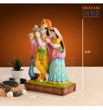 Peacock Feathered Radha Krishna Statue