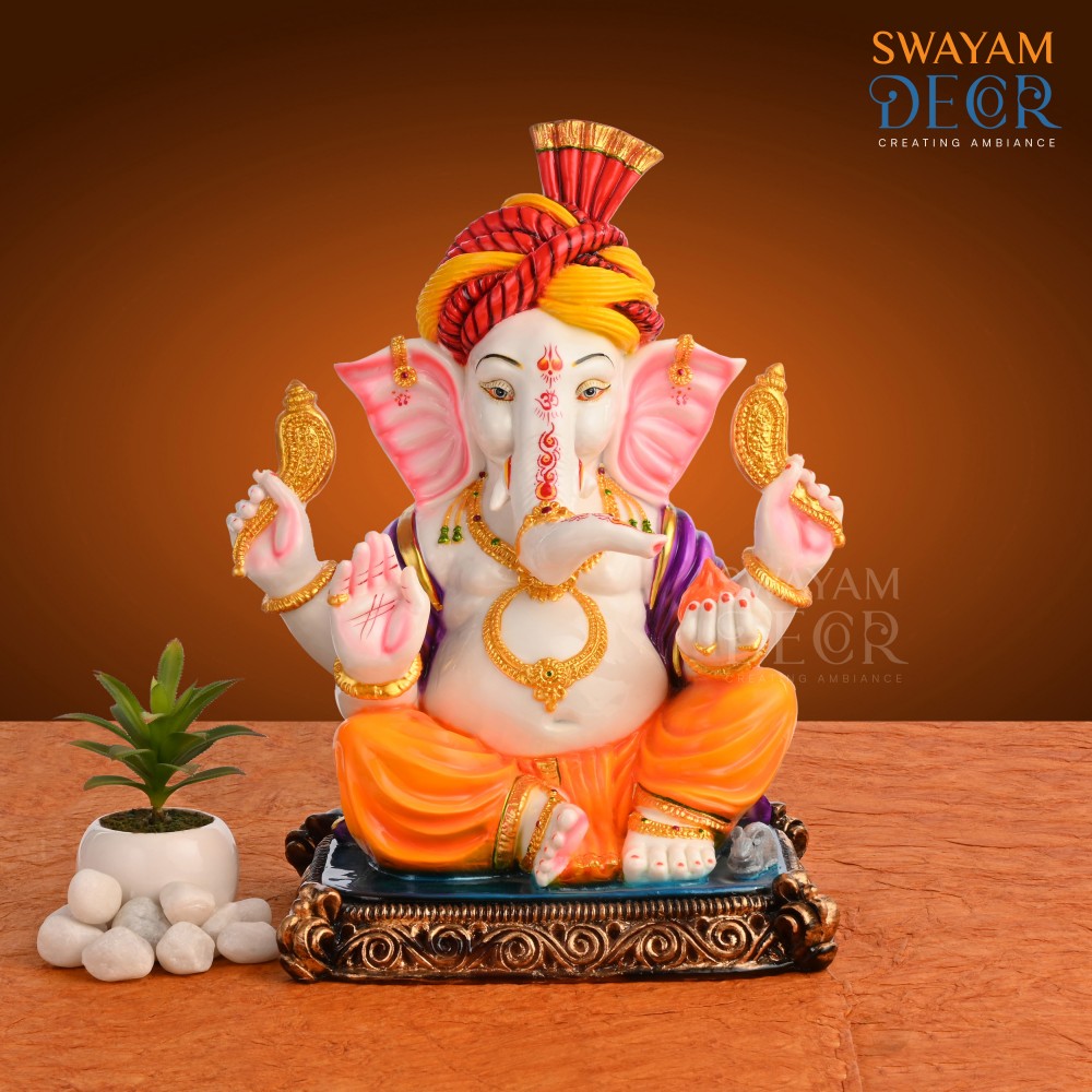 Elegant Pagadi Ganesha Statue