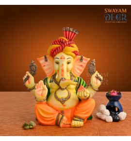 Antique Turbaned Ganesha Statue