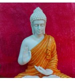 Orange Mudra Buddha Statue