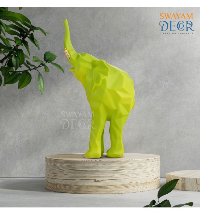 Elephant Shaped Decorative Sculpture with Smooth Matte Texture